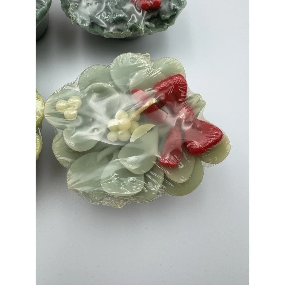 Yankee‎ Candle Floating Christmas Candles Poinsettia Holly Mistletoe NOS